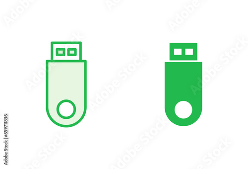 Usb icon set. Flash disk icon vector