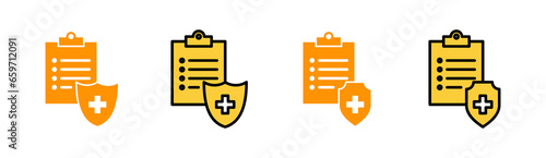 Medical insurance icon set tor for web and mobile app. health insurance sign and symbol