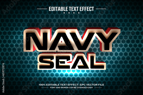 Navy seal 3D editable text effect template