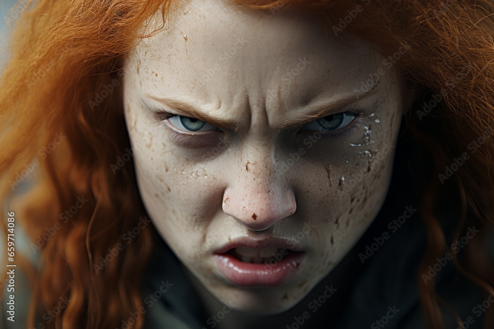 Fototapeta premium 怒る女性,Generative AI AI画像