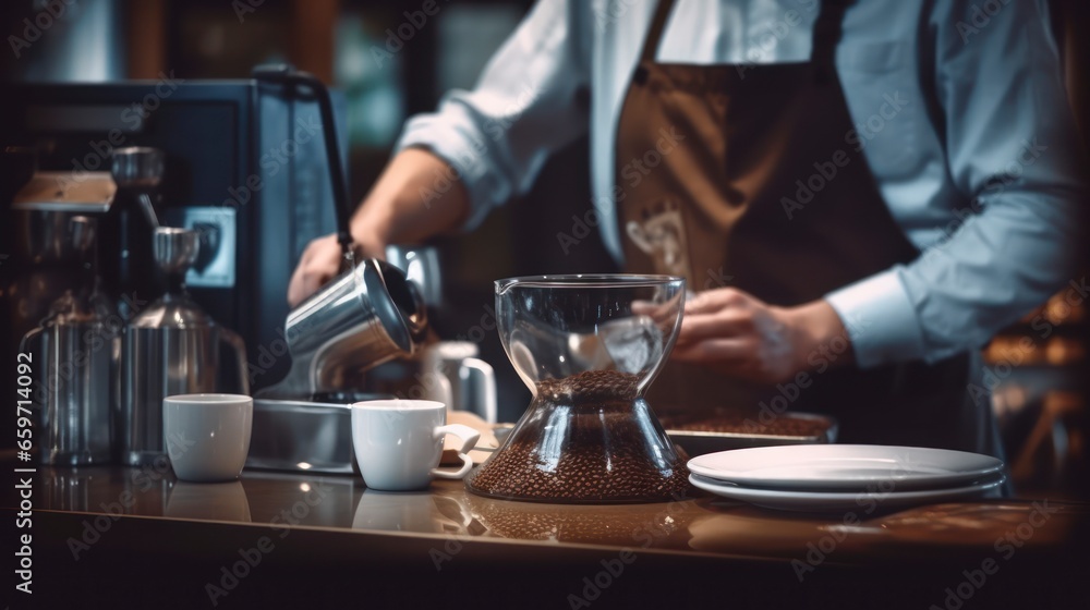 Barista Crafting Coffee Represents the Art and Science Behind Creating the Perfect Cup Barista Crafting Coffee Represents the Art and Science Behind Creating the Perfect Cup