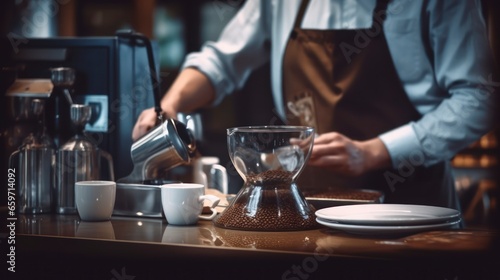 Barista Crafting Coffee Represents the Art and Science Behind Creating the Perfect Cup