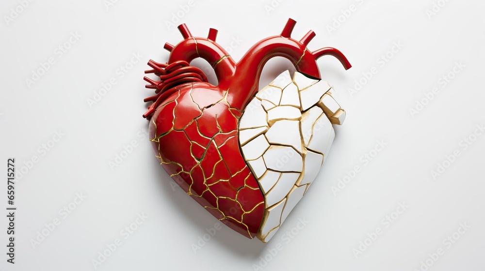 red heart on white red heart on white