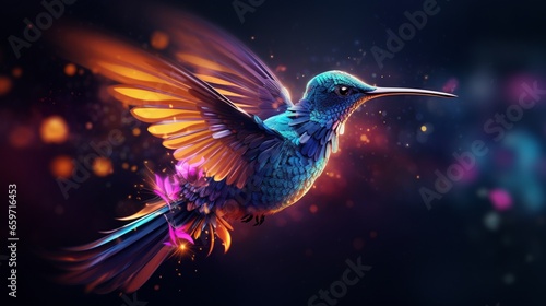 3d animated hummingbird flying 