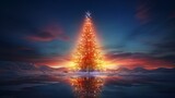 christmas tree in the night generated by AI