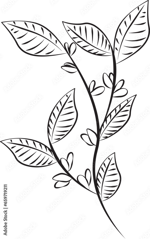 Simple Floral Doodle Element Simple Floral Doodle Element