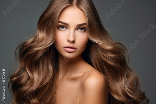 Face woman hairstyle model female elegance wavy beauty fashion curly long hair glamour