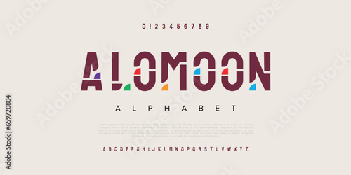 Alomoon Modern minimal typography vintage serif colorful font 