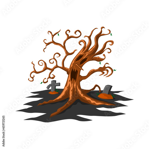 halloween tree monster concept. Suitable for illustration, print and book illustration