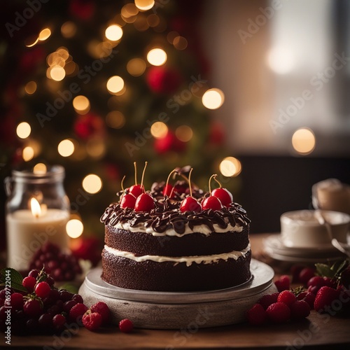chocolate cake with candles