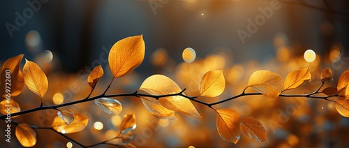 bokeh light bokeh bokeh in the fall golden leaves, in the style of sunprint, yellow, govaert flinck, shaped canvas, god rays, close-up, high resolution photo