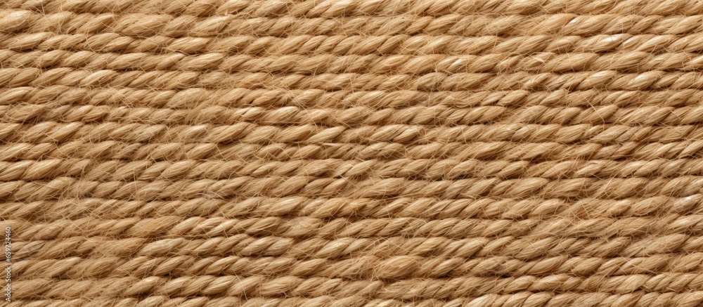 Natural jute fiber as trendy fashion element with thin rope texture design for business card flyer tiles and textile printing - obrazy, fototapety, plakaty 