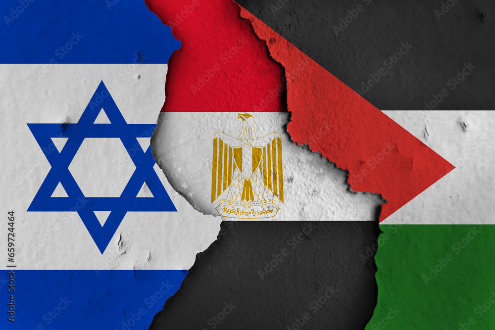 egypt between Israel and Palestine. Israel egypt Palestine Stock