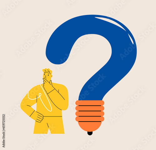 Men are caught up with big problems, finding no way out. Colorful vector illustration