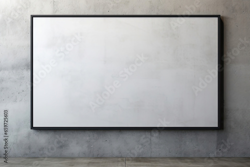 A blank canvas mounted on a wall