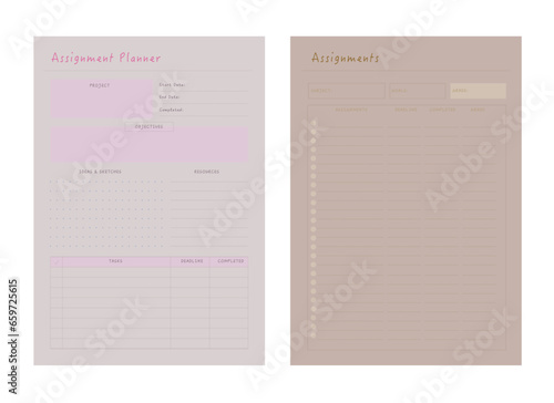 Assignment Planner. (Lady) Plan your day make dream happen.