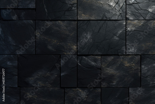 A textured black stone wall with visible cracks