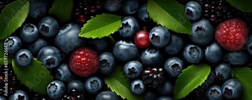 Mixed Berries Background - Generative AI