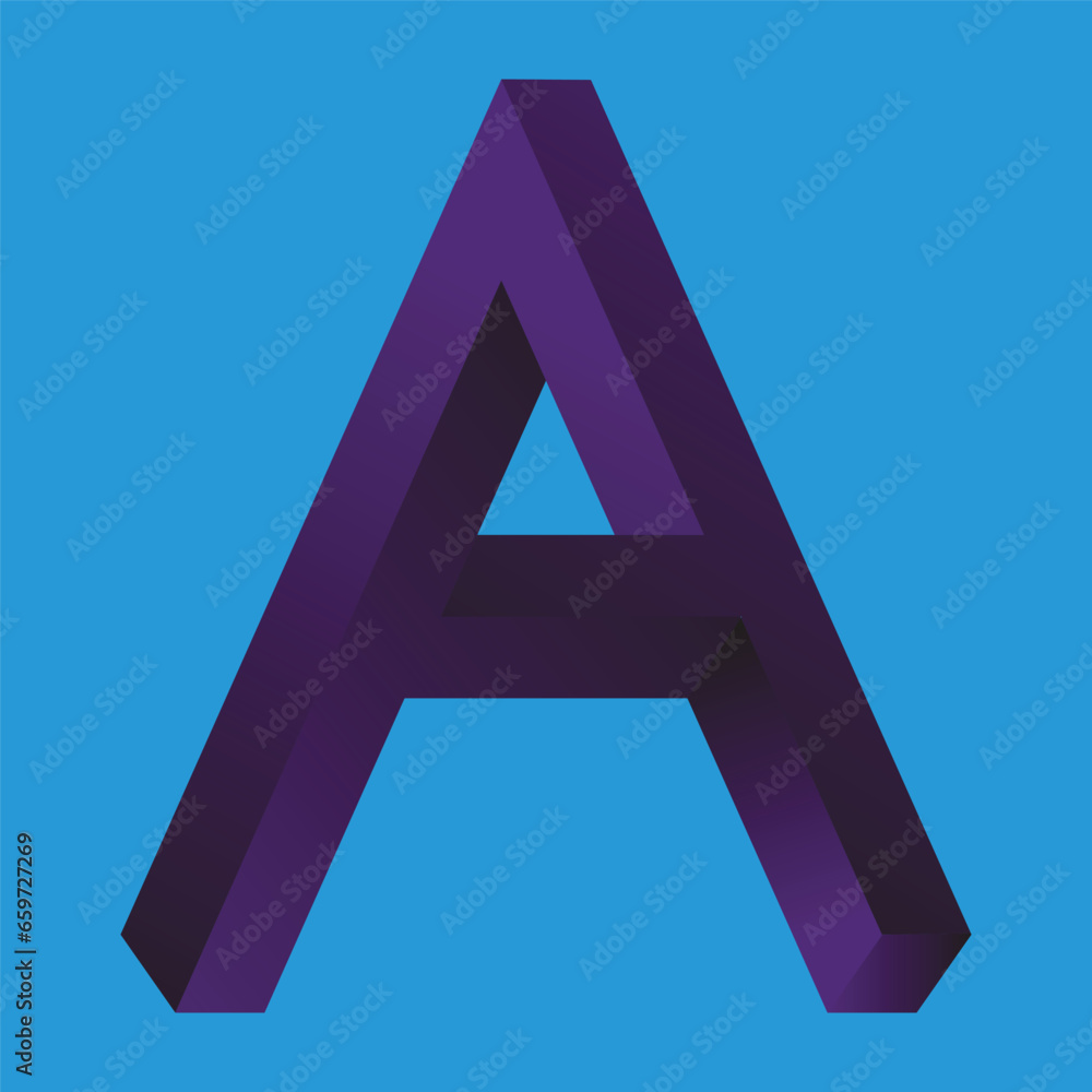 blue 3D shape of A with solid background for logo use blue 3D shape of A with solid background for logo use