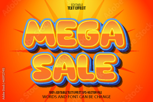 Mega Sale Editable Text Effect Cartoon Style