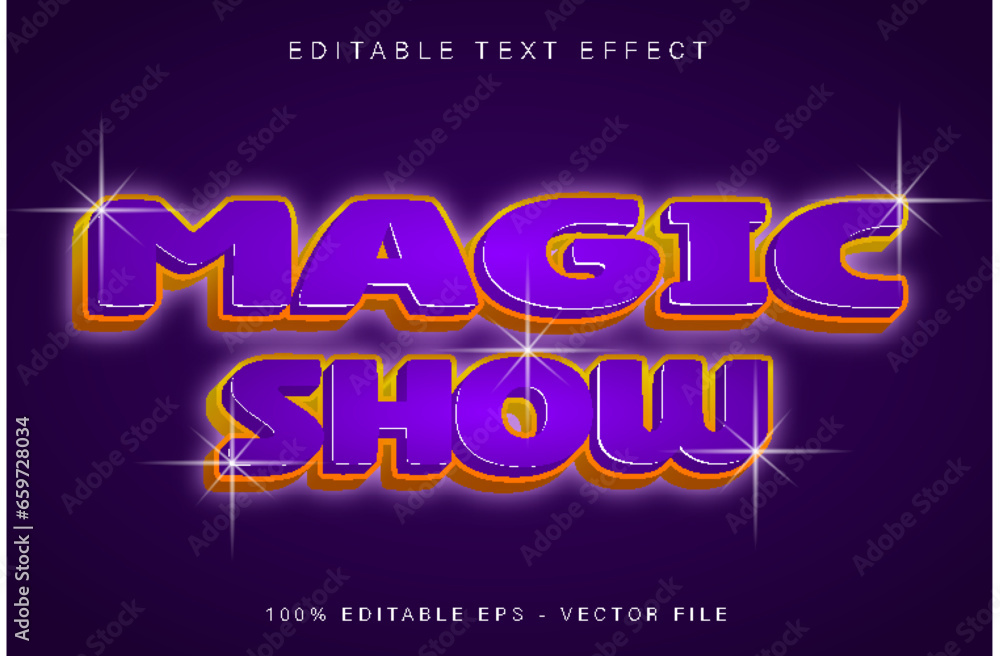 Magic Show Editable Text Effect Neon Style