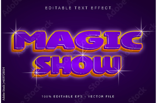 Magic Show Editable Text Effect Neon Style