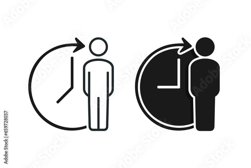 Person time backward. Illustration vector