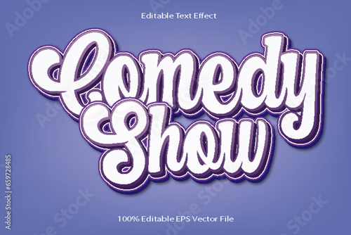Comedy Show Editable Text Effect Emboss Cartoon Gradient Style