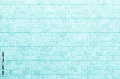 Blue grunge brick wall texture background for stone tile block in green light color wallpaper interior and exterior and room backdrop design. Abstract white brick wall texture for pattern background.