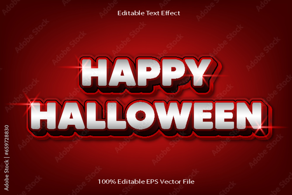 Happy Halloween Editable Text Effect 3d Emboss Cartoon Gradient Style
