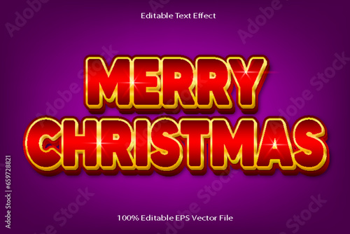 Merry Christmas Editable Text Effect 3d Emboss Cartoon Gradient Style