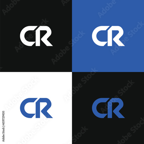 Initial CR logo design vector