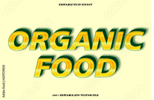 Organic Food Editable Text Effect 3D Emboss Gradient Style