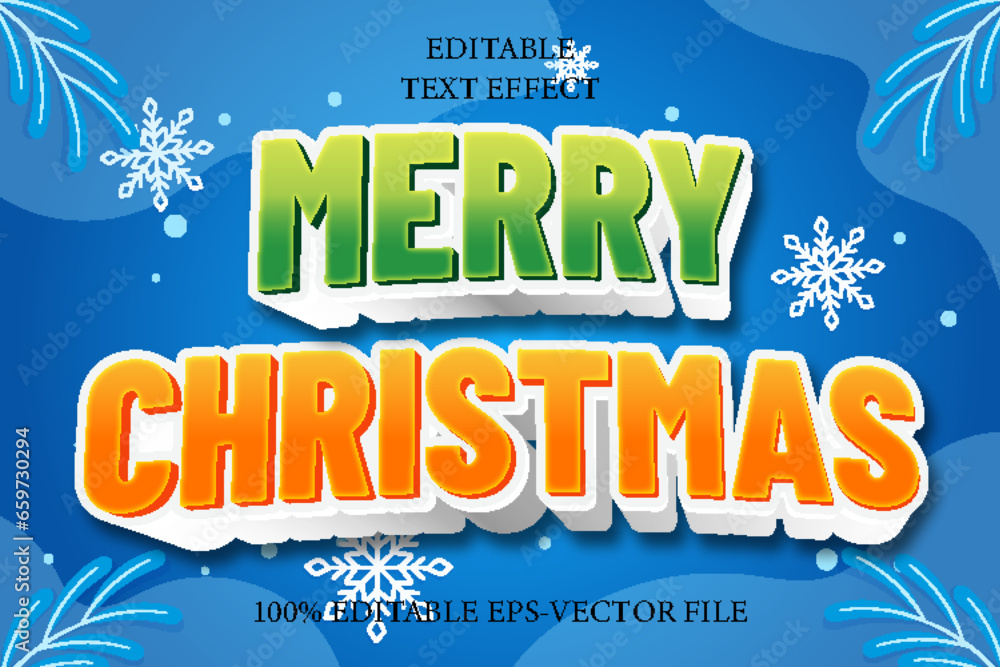 Obraz premium Marry Christmas Editable 3D Modern Style