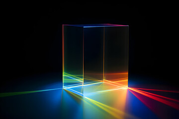 refraction of light spectrum through cube prism