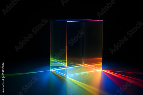 refraction of light spectrum through cube prism