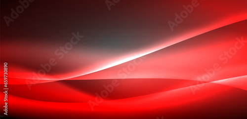 Neon-lit waves surge across background, mesmerizing dance of luminescence and motion. Dynamic backdrop captures essence of energy and modern aesthetics