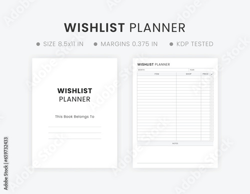 Printable Wish List Template. Wishlist Page Design Template Printable Download. 
