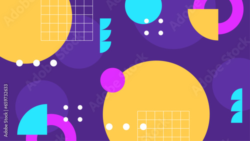 Colorful colourful vector memphis geometric background with shapes