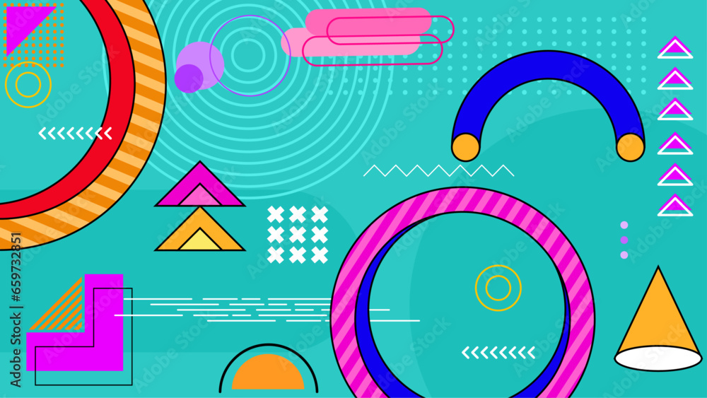 Colorful colourful vector illustration flat design abstract background geometric memphis