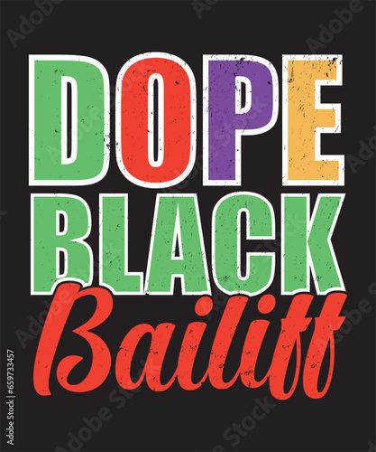 Dope black bailiff typography t shirt