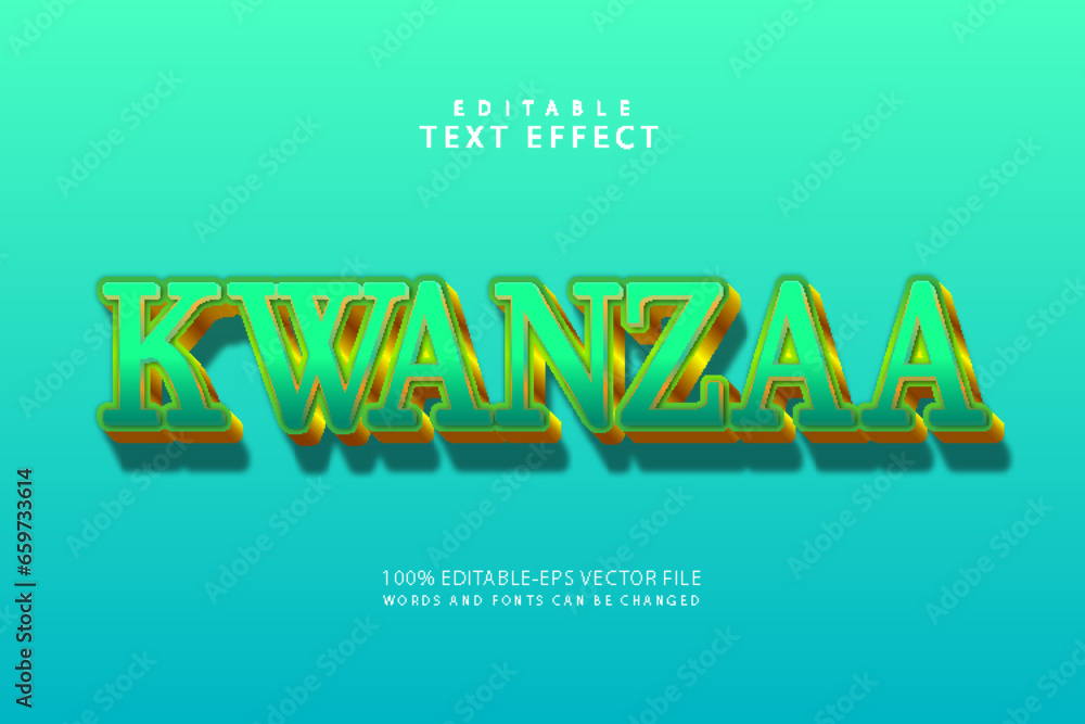 Obraz premium Kwanzaa editable text effect 3 dimension emboss luxury style