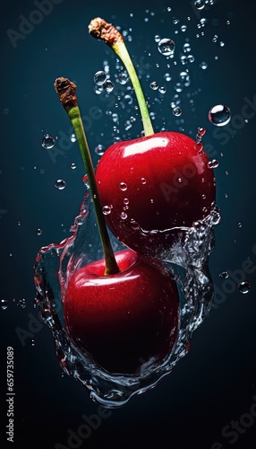 photografi cherry with water photo