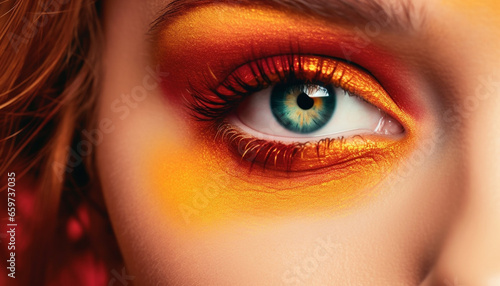 The vibrant colors of her multi colored iris exude sensuality generated by AI