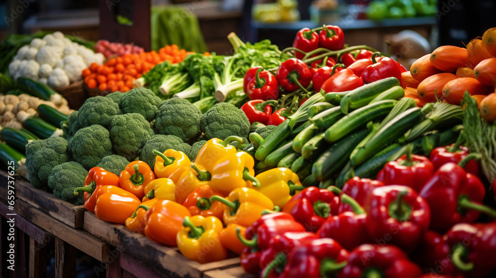 Fresh Vegetables in Produce Market