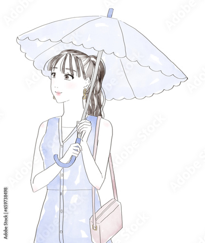 傘をさす女性