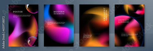 Vector gradient abstract colorful poster template design