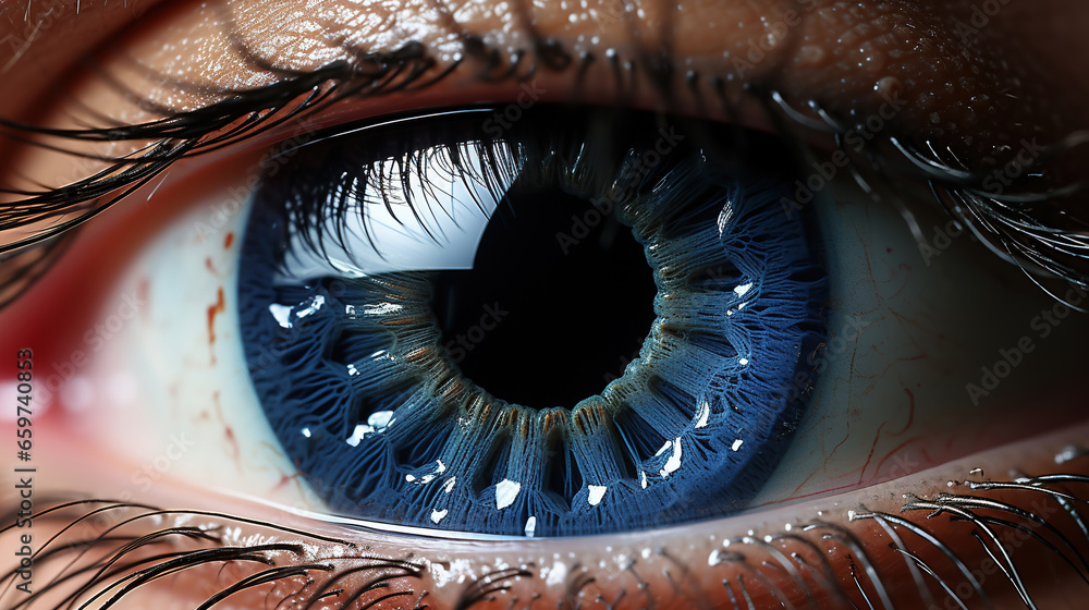 A Beautiful Detailed Crisp blue Glossy Eye Retina
