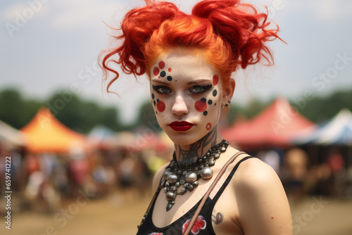 Distinctive Juggalette Portraits: Celebrating the Powerful Women of a Unique Fan Culture, Perfect for Music Tribes and Subcultural Spotlight photo