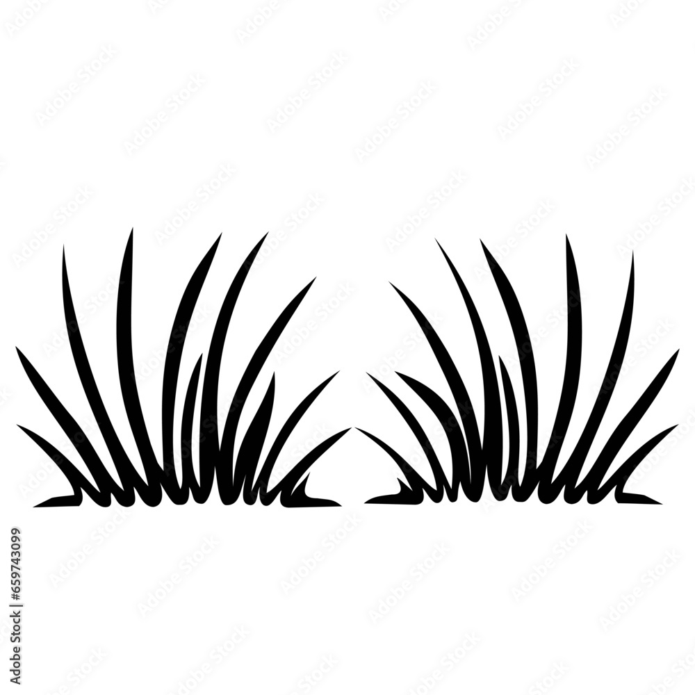 silhouette of set Grass